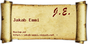 Jakab Emmi névjegykártya